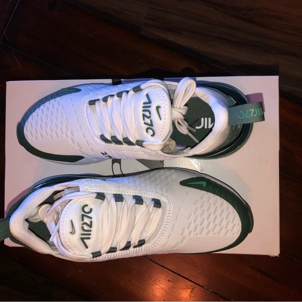 Nike Air Max 270 White and Vintage Green